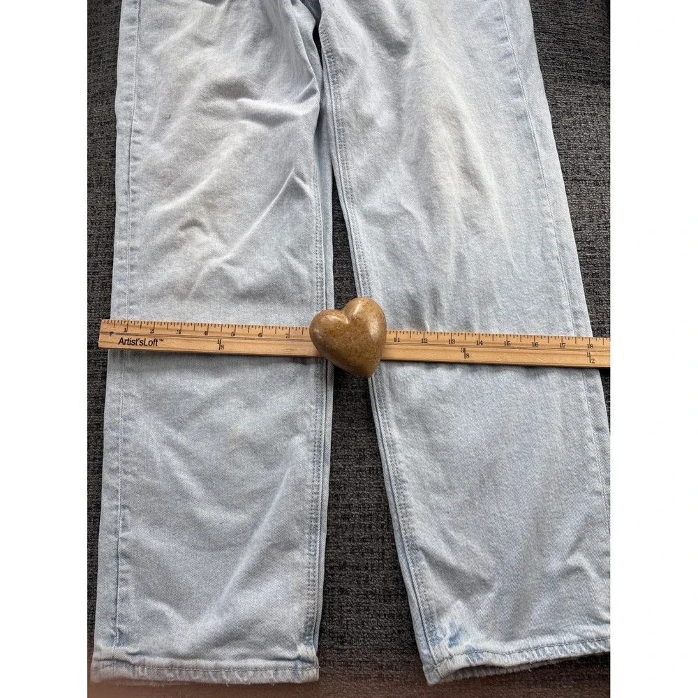 American Eagle Womens Light Wash High Rise Wide‎ Leg Baggy Denim Jeans 30x26